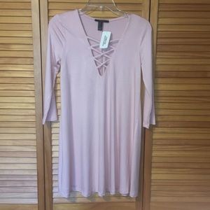 Light pink short shift dress